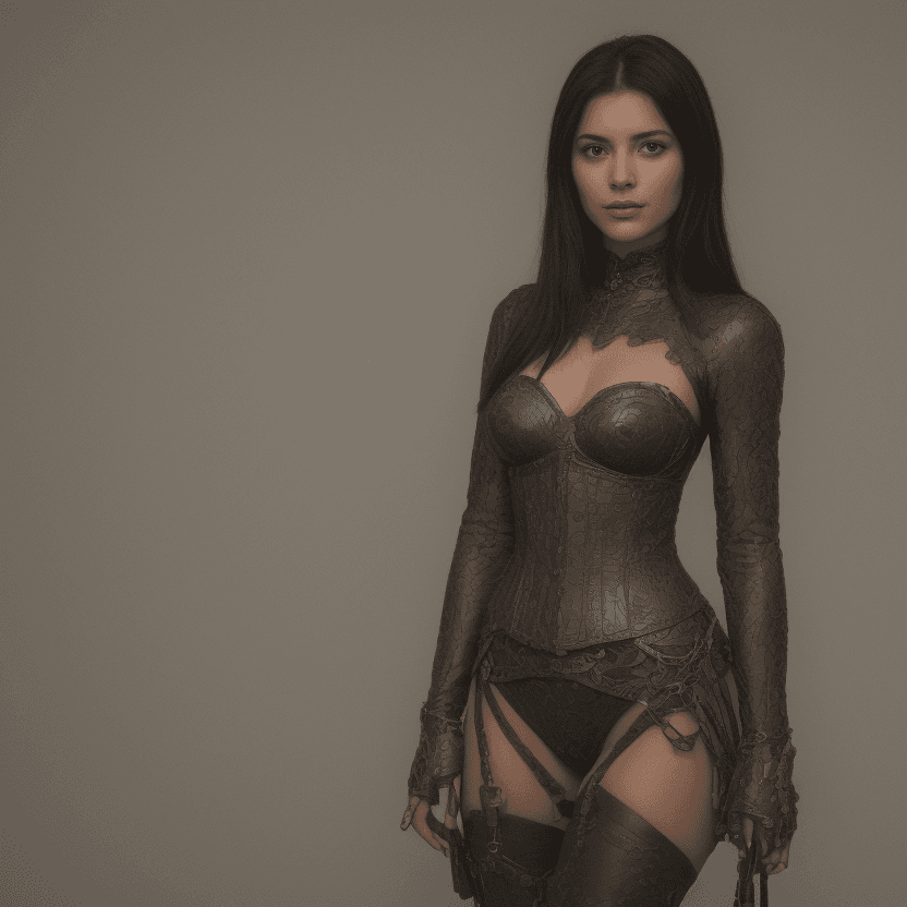 AI generated: A maiden, long hip length jet black hair, a taut body with chiseled abdomen, glowing dark green eyes...