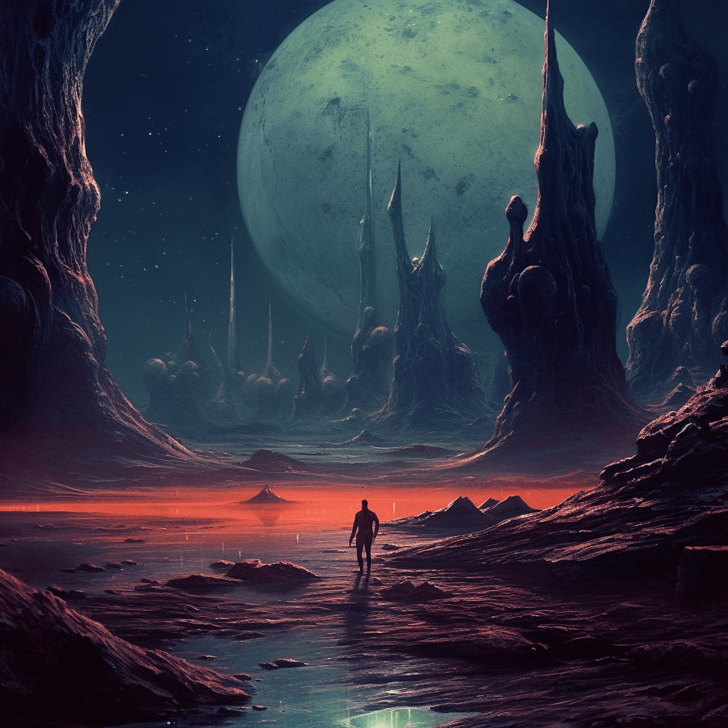 AI generated: Alien life, alien planet