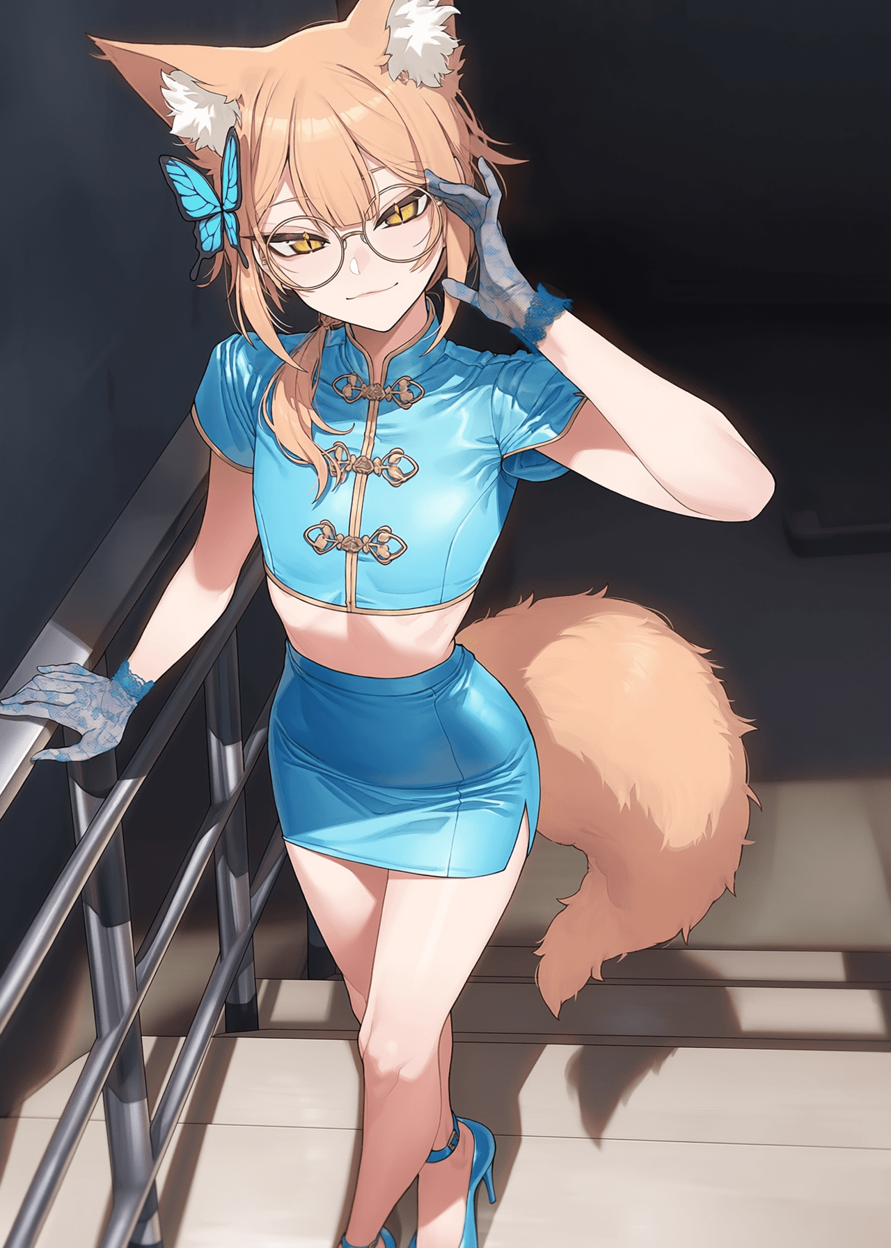 Chinese necktop and skirt