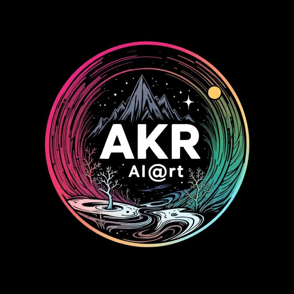 AI generated: Friendly Logo for a new art studio called "AKR AI-@rt"