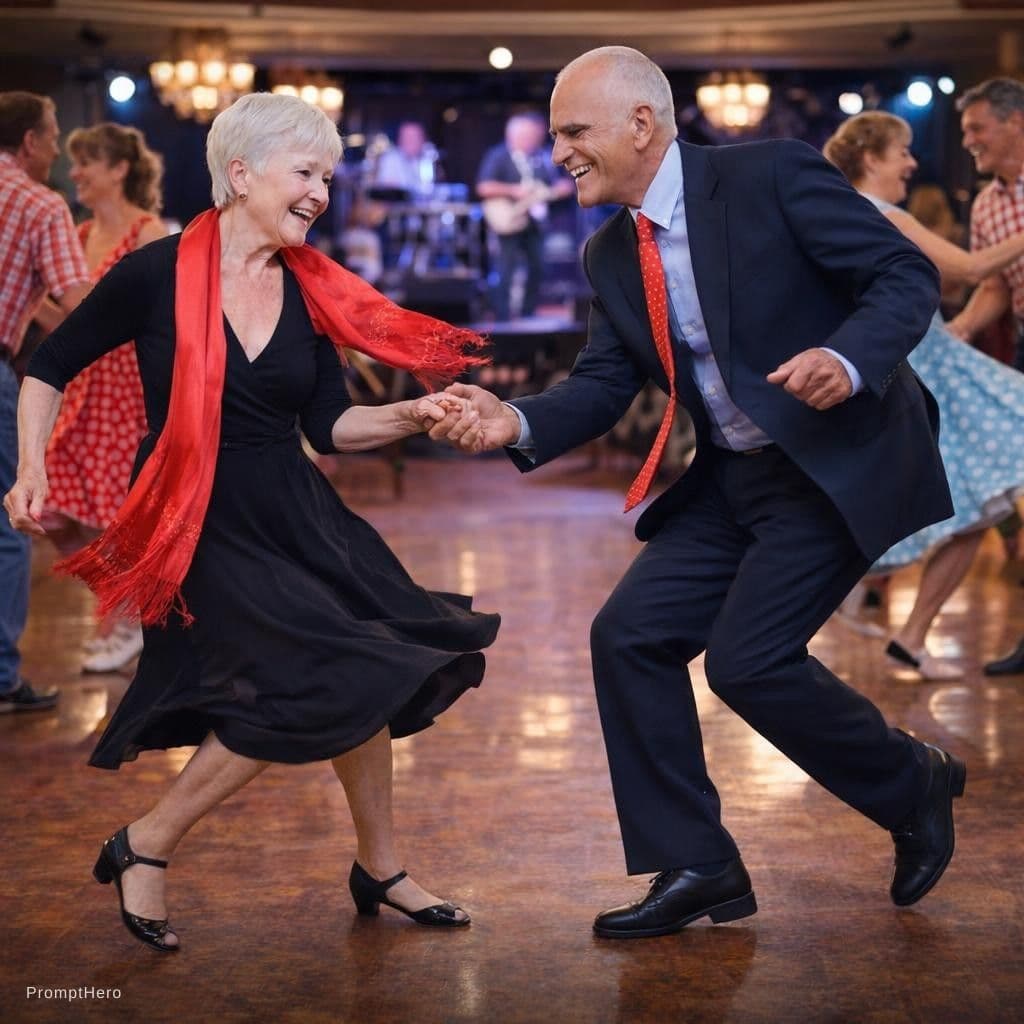 AI generated: PAREJAS SUELTAS BAILANDO UB ROCK AND ROLL