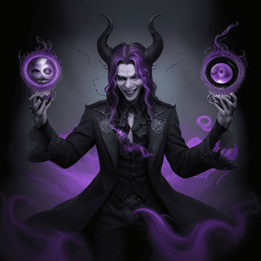 AI generated: Enter the shadowy realm of darkness and mischief as you envision a captivating scene featuring the m...
