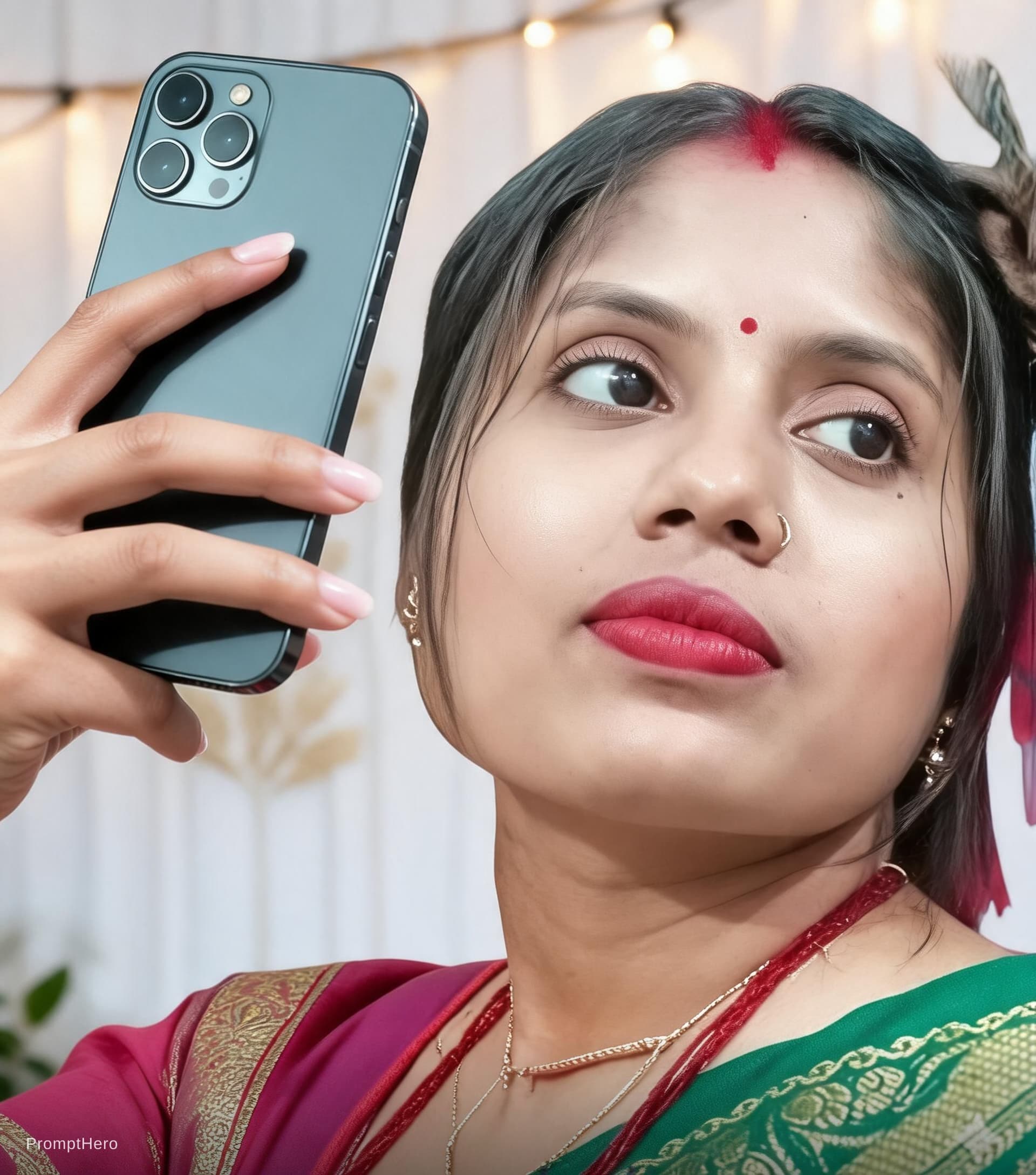 AI generated: Chinese model poses for a selfie, in the style of social media influencers, webcam photography, Feli...