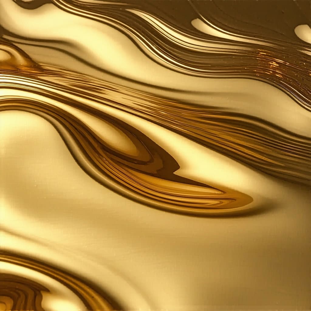 AI generated: SMOOVE GOLD LIQUID, GLOSSY, OBERFLÄCHE, LIGHT REFLECTION,
TOP VIEW, PATTERN