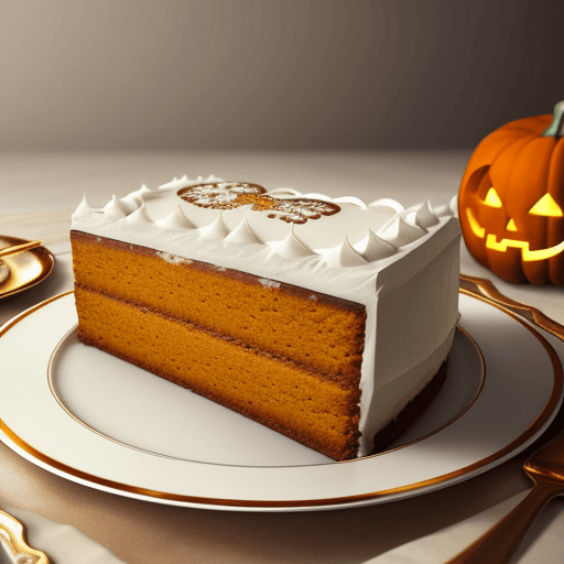 AI generated: High resolution photograph, Pumpkin log cake with cheesecake center for Christmas, set on table with...