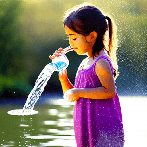 AI generated: a girl pouring water 
