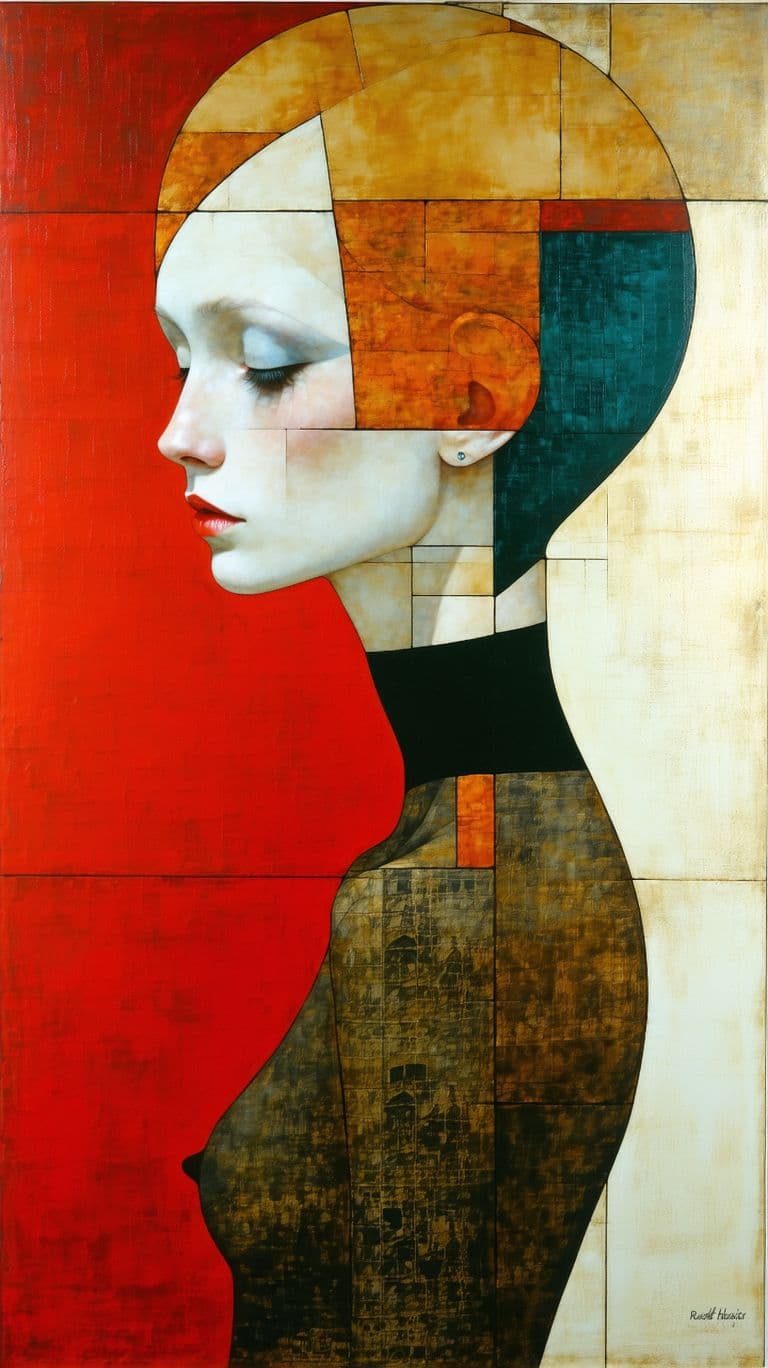 AI generated: pretty-young-wife-surreal-by-paul wunderlich-egon schiele-rudolf hausner 
