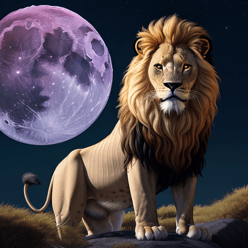 AI generated: lion at moon