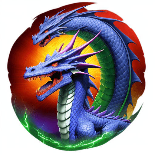 AI generated: dragon humaniod made out of pure energy vibrant colors handsome male