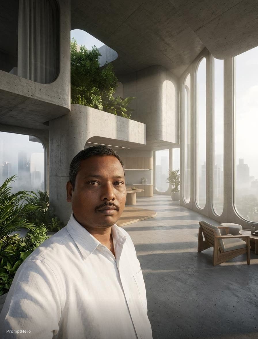 AI generated: photorealistic-realistic architectural rendering of a modern futuristic multiple house within concre...