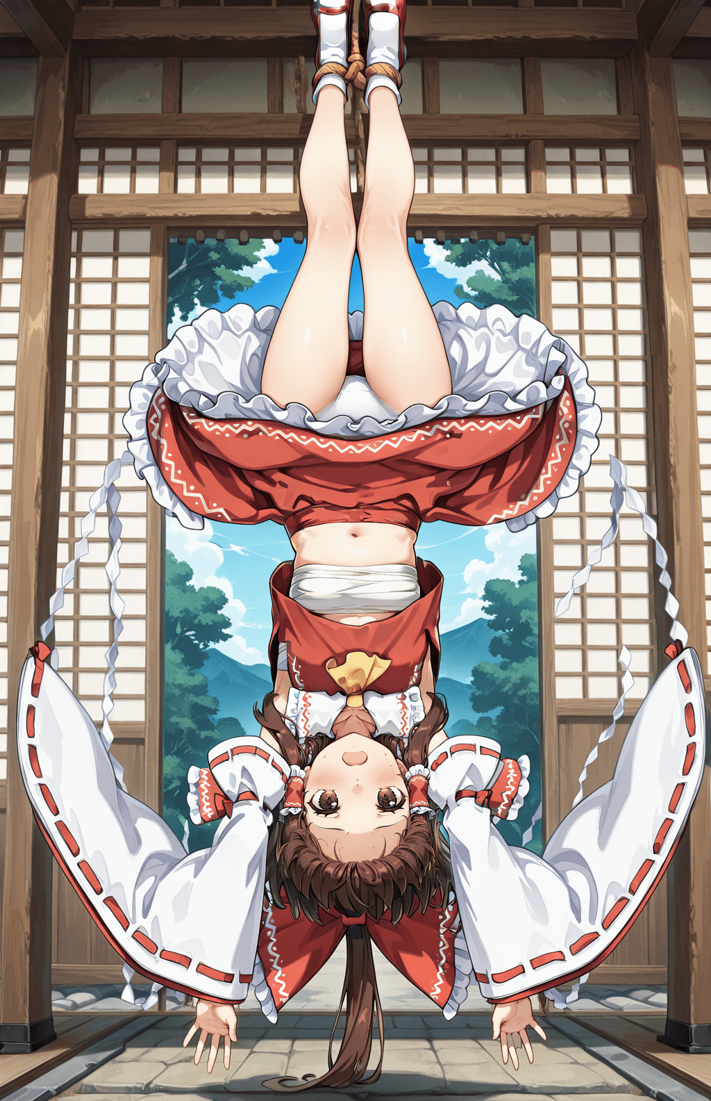 Suspended from the ankle 足首吊り下げ
