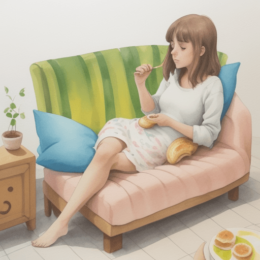 AI generated: CREA UNA ILUSTRACIÓN EN ACUARELA DE ALTA DEFINICIÓN DE UNA CHICA ECHA UNA MIERDA TIRADA Y DESGANADA ...