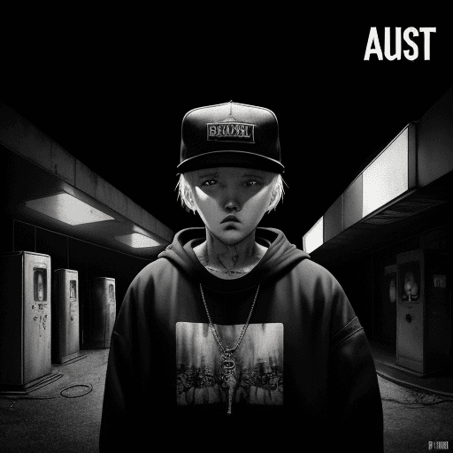 AI generated: Create a cover for the music album "agust d", a phonk, and trap album. The album should convey a dar...