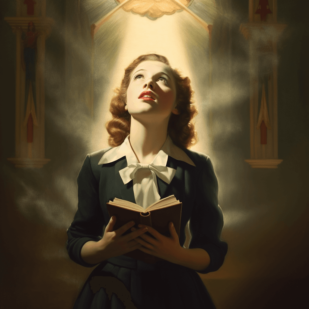 AI generated: woman prays to a false god