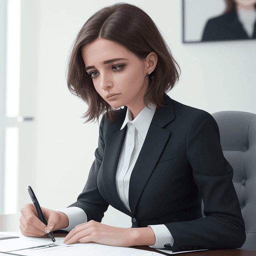AI generated: Una imagen muestra a una mujer trabajadora y emprendedora. Lleva un traje elegante y profesional, co...