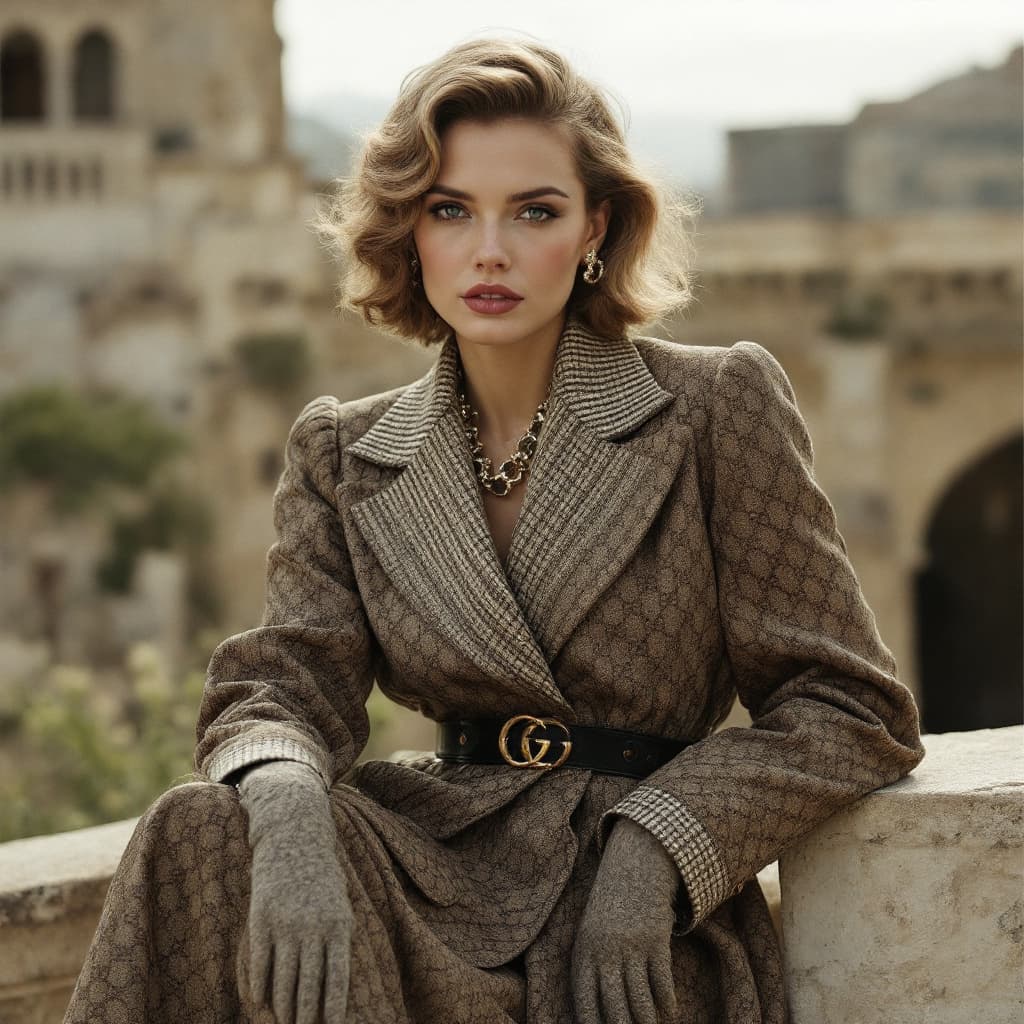 AI generated: WOMAN IN VINTAGE GUCCI 