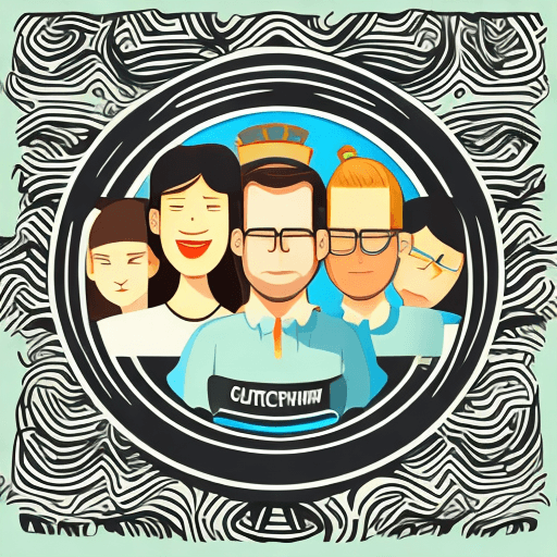 AI generated: vector art illustration graphics flat design, customer service, man, line drawing