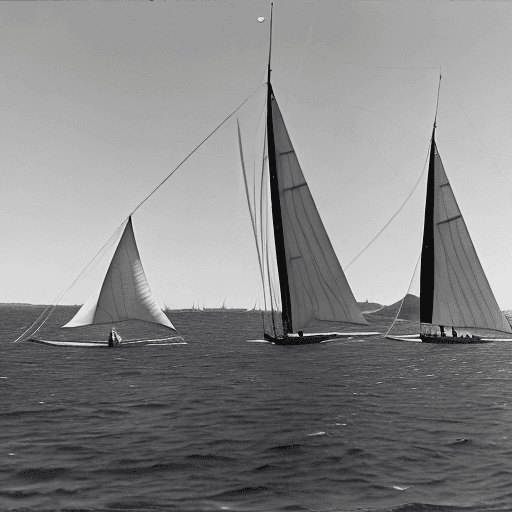AI generated: High resolution photography inspired by legendary "Flying Spinnakers" from Morris Rosenthal collecti...