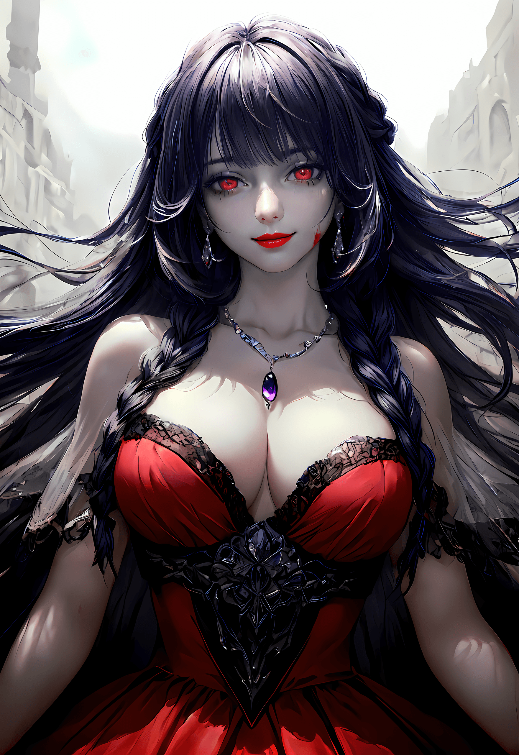 AI generated: (masterpiece, highest quality:1.3) 1woman, solo, upper body, detailed face, (cute), (pale skin), dee...