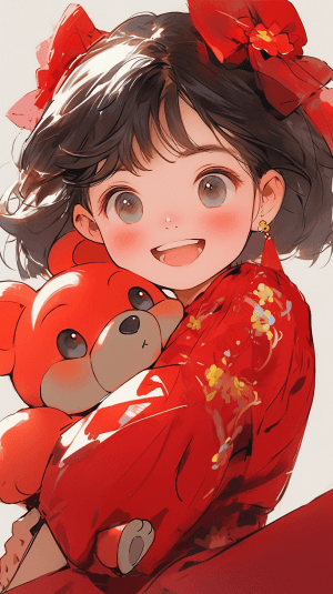 AI generated: A picture of a playful adventurous child holding a toy, Disney Pixar reference, infectious joyful sm...