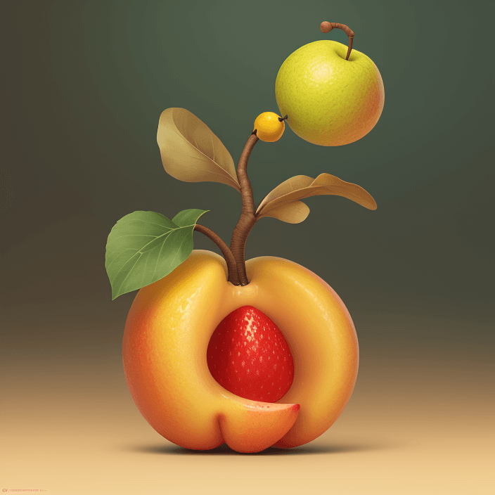 AI generated: A happy cartoon quince fruit, Pixar Style, perfect composition, 8k artistic photography, photorealis...