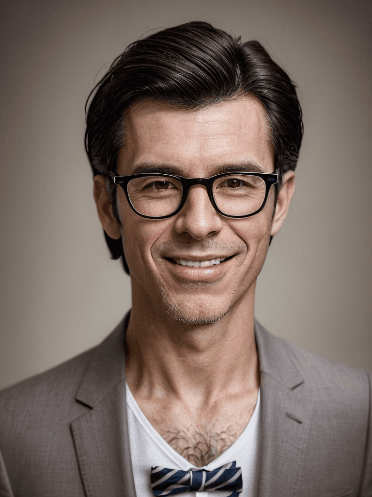AI generated: Generate a photorealistic portrait of a mature young adult male, capturing a subtle yet unmistakable...