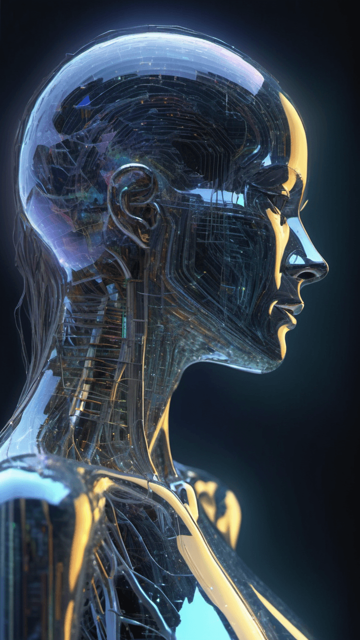AI generated: digital art, hologram, bigdata, high technology, sound wave, digital landscape, neural network, Huma...