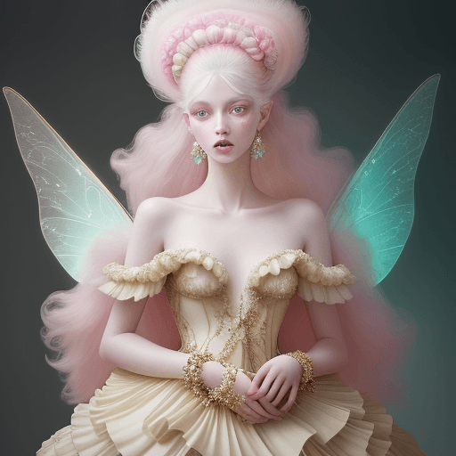 AI generated: Fashion Photography: A hyper-realistic, surreal portrait channeling the Gucci aesthetic. A young vog...