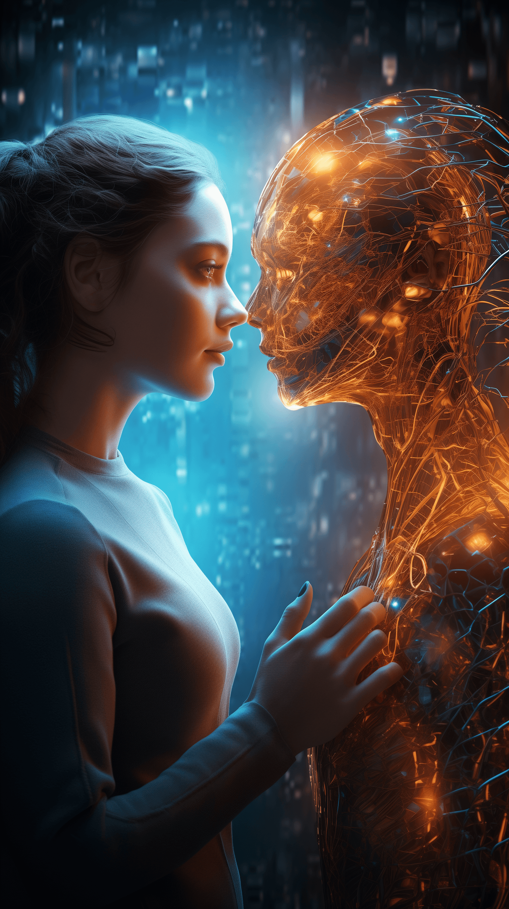 AI generated: Cybernetics, action movie protagonist, cross-cutting scenes of two women, repeating patterns, unreal...