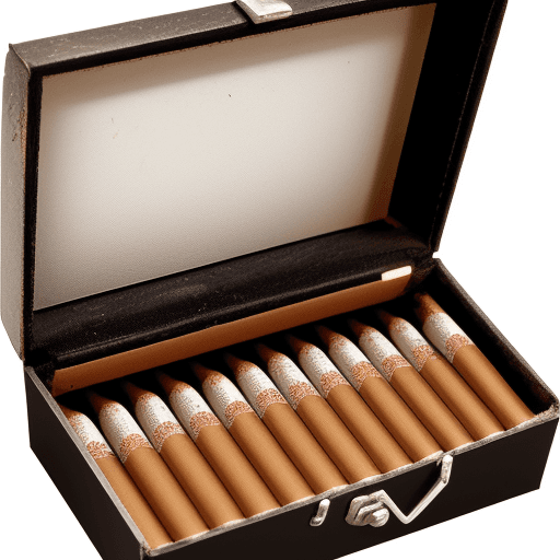 AI generated: cigarette box full of cigarette ash