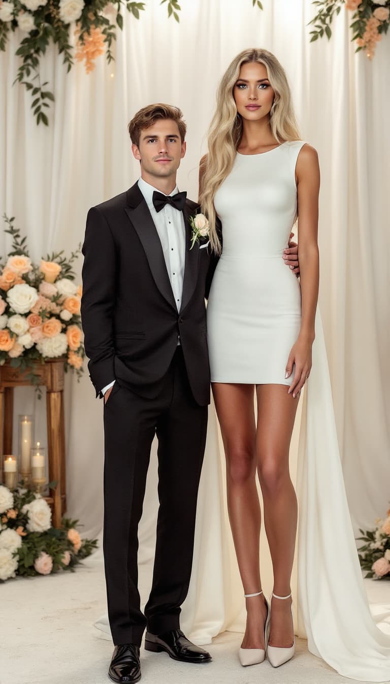 AI generated: A photo of a 10-foot-tall, 19-year-old blonde former volleyball player from America. She is wearing ...