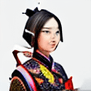 AI generated: asian woman made from origami, illustration, concept art