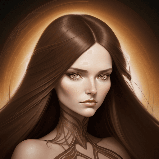 AI generated: an illustration of a woman with long brown hair, in the style of ingrid baars, j. scott campbell, da...