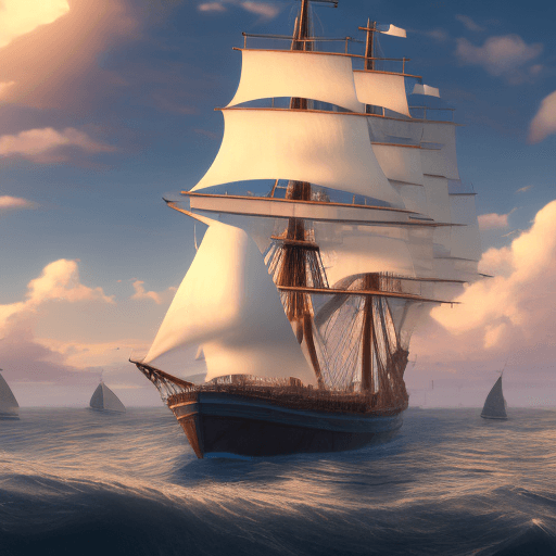 AI generated: Photo of a ultra realistic sailing ship, dramatic light, pale sunrise, cinematic lighting, battered,...