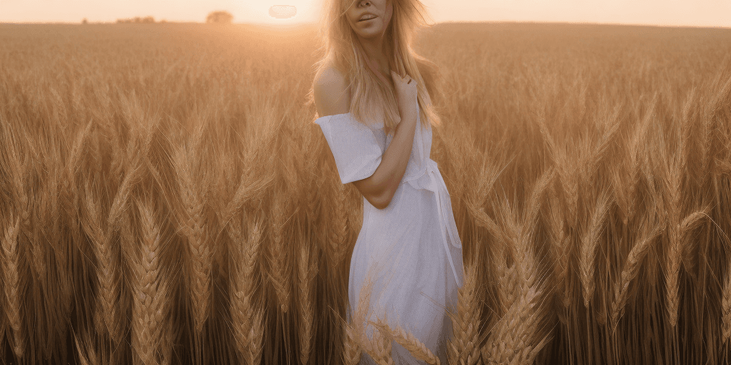 AI generated: "Hyper-realistic photograph of a beautiful blonde girl in her late teens, wearing a white summer dre...
