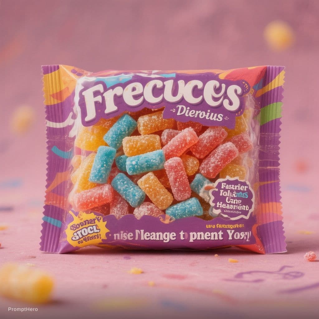 AI generated: Genera un empaque creativo para un paquetes de gomitas enchiladas
