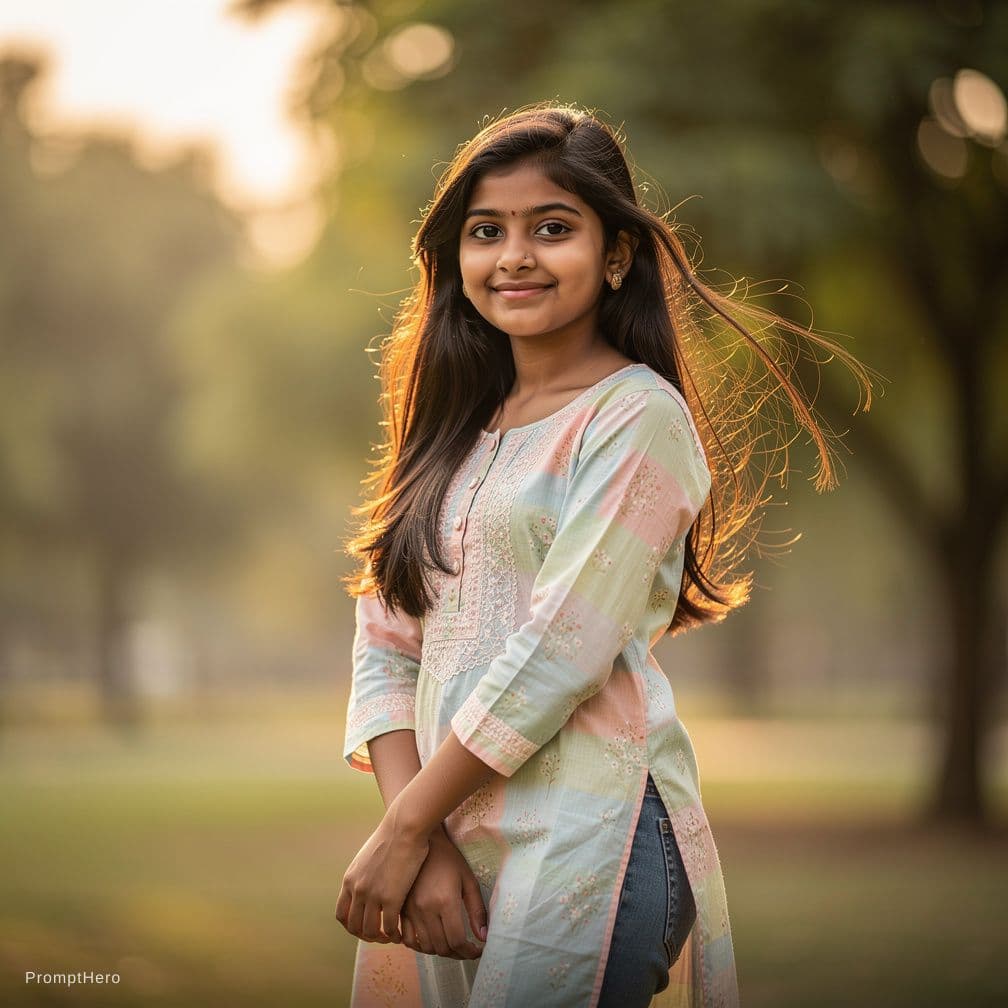 AI generated: a teen indian girl with breast visible 

