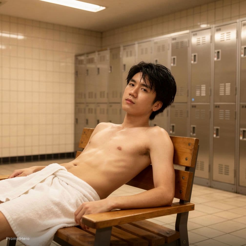 AI generated: boy in locker room

