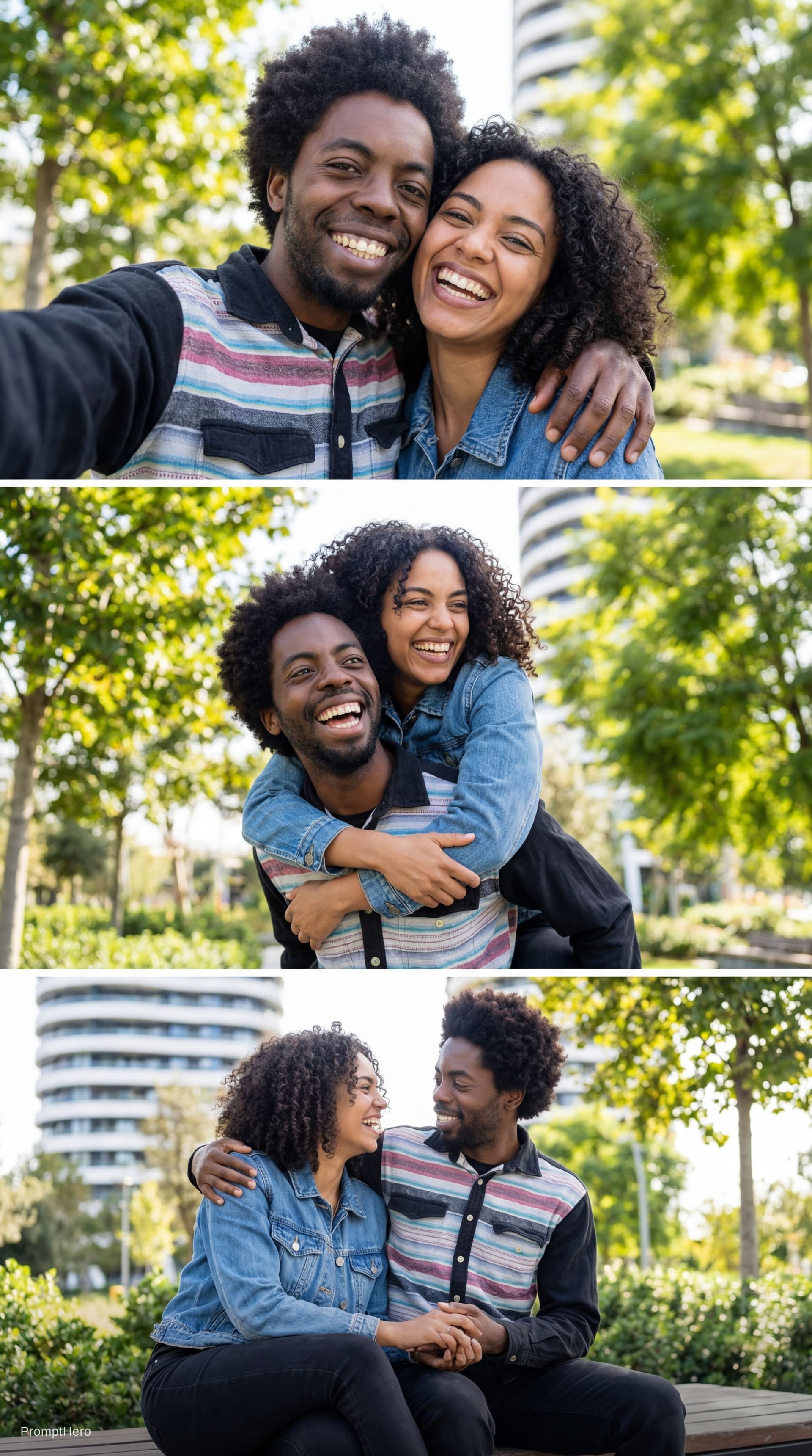 AI generated: Use the images of the woman as base and add the man to pose with her like hes her boyfriend, make th...