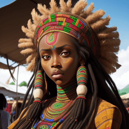 AI generated: Human, woman, African, looking into camera, highly detailed, HDR, 8k. long hair. big lips. big eyes....