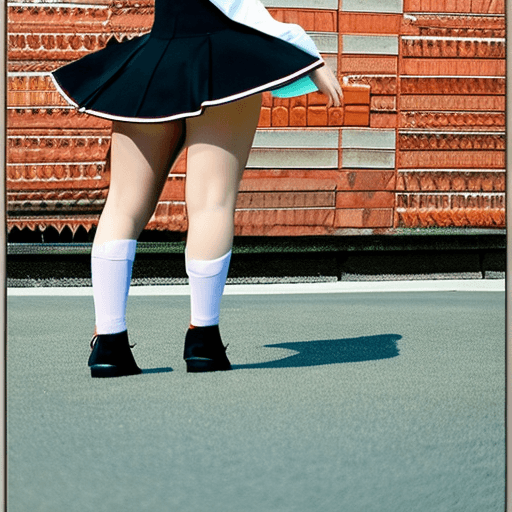 AI generated: Beautiful 18 year old school girl, POV from behind, school uniform, bending over, showing ass, no pa...