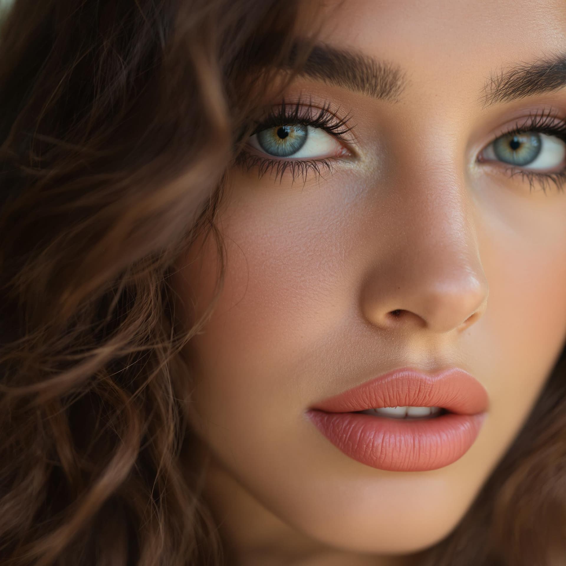 AI generated: photograph of a latina woman with mermaid waves hair in Madrid, Spain... realistic skin, realistic l...