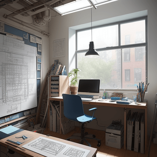 AI generated: 
Nestled within the walls of this architectural student's room lies a sanctuary of creativity and se...