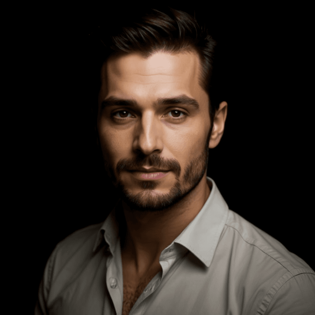 AI generated: a portrait of elegant handsome, dark bohemian vampire, man, male, muscular, a highly detailed face, ...