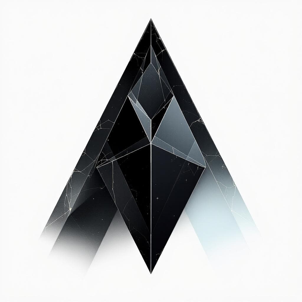 AI generated: Create an Emblem of the 14 High Fashion Dominarcs (Beauty & Presence). Emblem: A folded triangle of ...