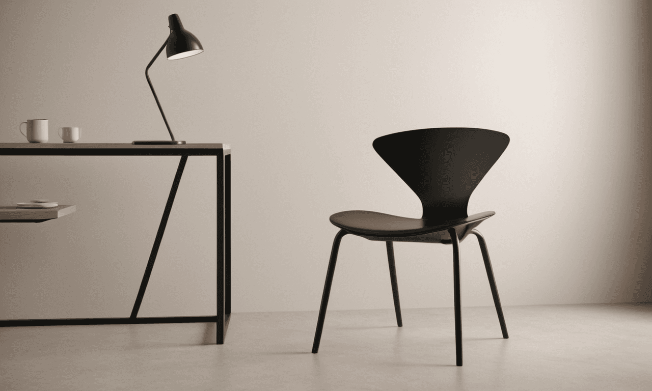 AI generated: Minimalistic modern stylish chair mockup on a minimalist background, with soft shadows and a touch o...