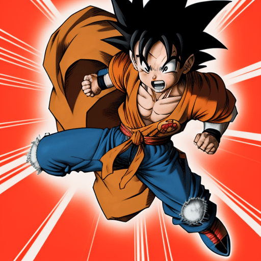 AI generated: Toriyama Akira's comic IP Goku, eat --ar 2:3