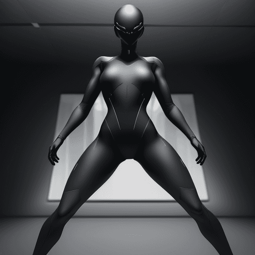 AI generated: An ultrarealistic photograph of a minimalist futuristic full body power suit, without lights, made o...