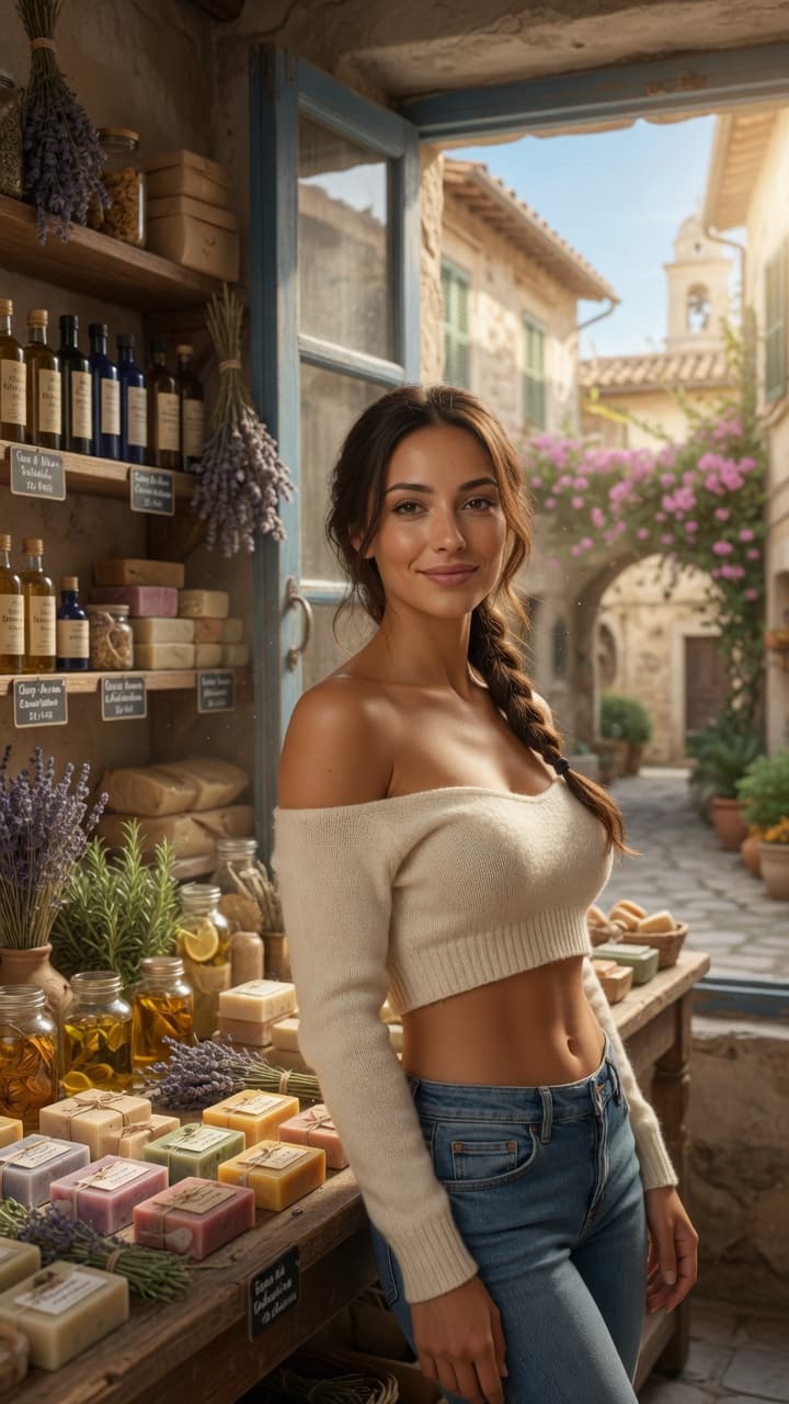AI generated: Ultra-realistic photography of a beautiful 20-year-old Italian woman with a healthy golden tan compl...