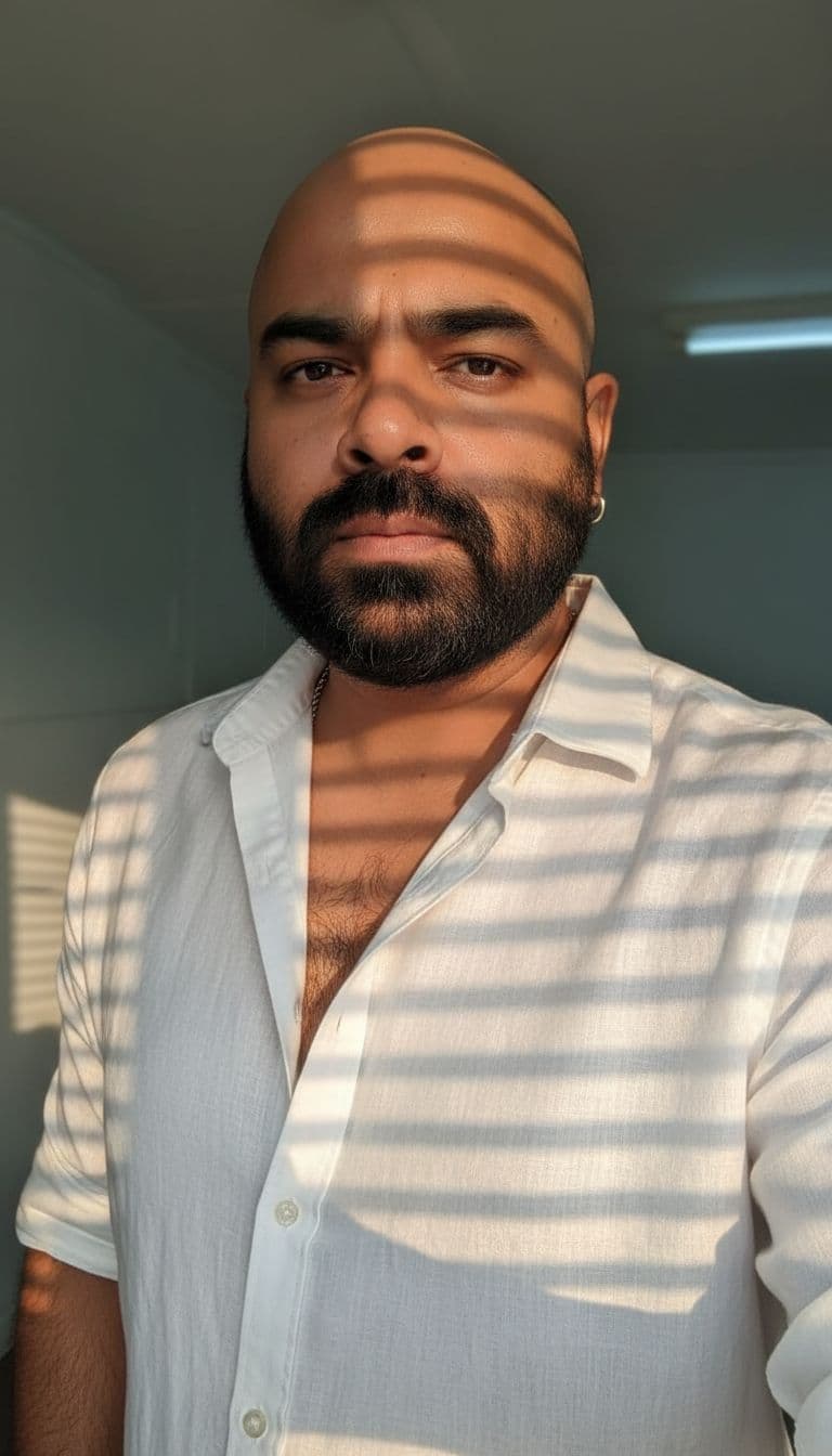 AI generated: Close-up portrait of A handsome, stylish young man with a lean, toned physique (around 57 kg, 5'6" t...